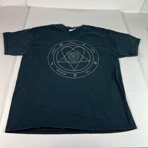 Y2K HIM Band Shirt Men Large Black Dark Light Heartagram Lyrics Double Sided Tee